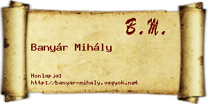 Banyár Mihály névjegykártya