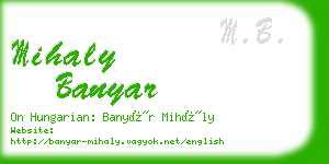 mihaly banyar business card